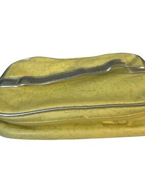 Obagi Yellow Cosmetic Bag with Silver Trim silver charms like new cute